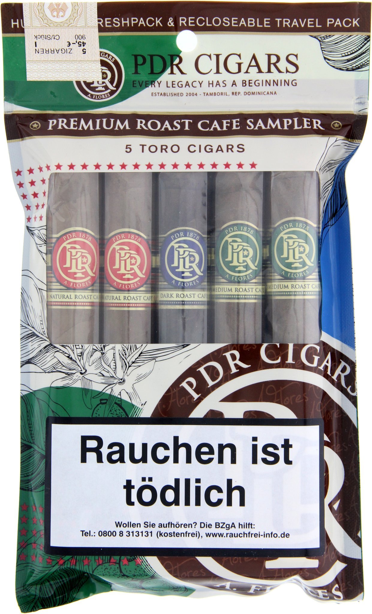 PDR Sampler Toro Roast Cafe Travel Pack (5 Zigarren)