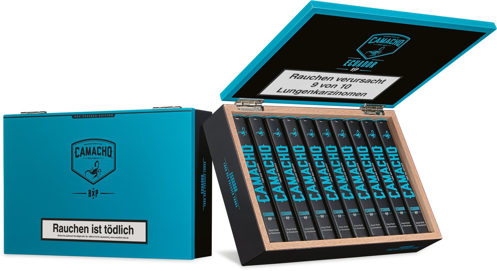 Camacho Ecuador Toro boxpressed Tubo Kiste Detailbild