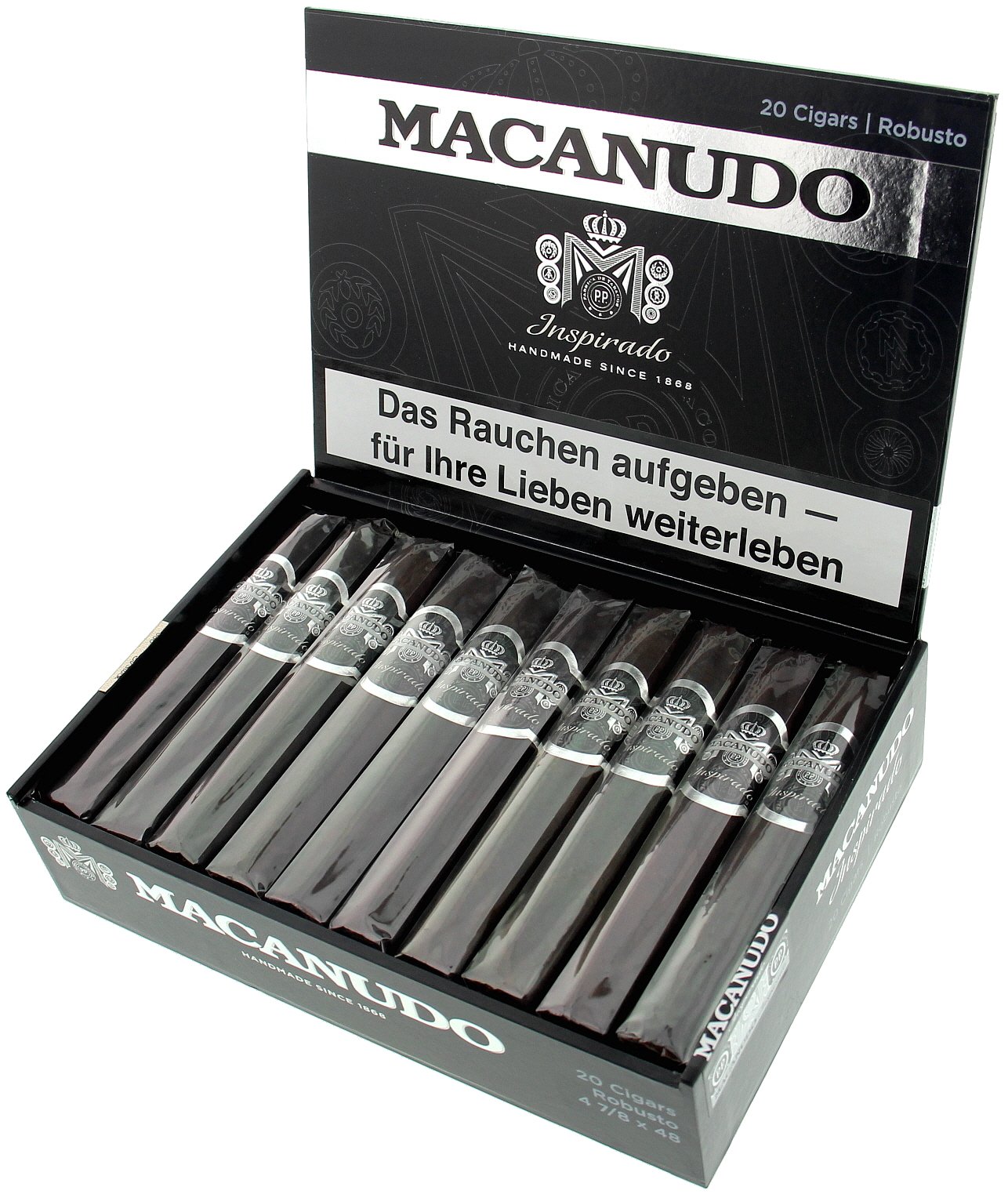 Macanudo Inspirado Black Robusto Kiste offen