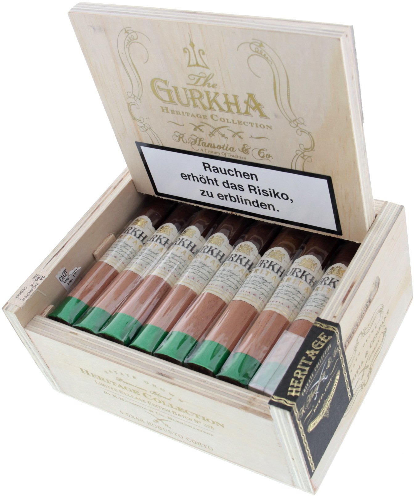 Gurkha Heritage Robusto Corto Kiste offen