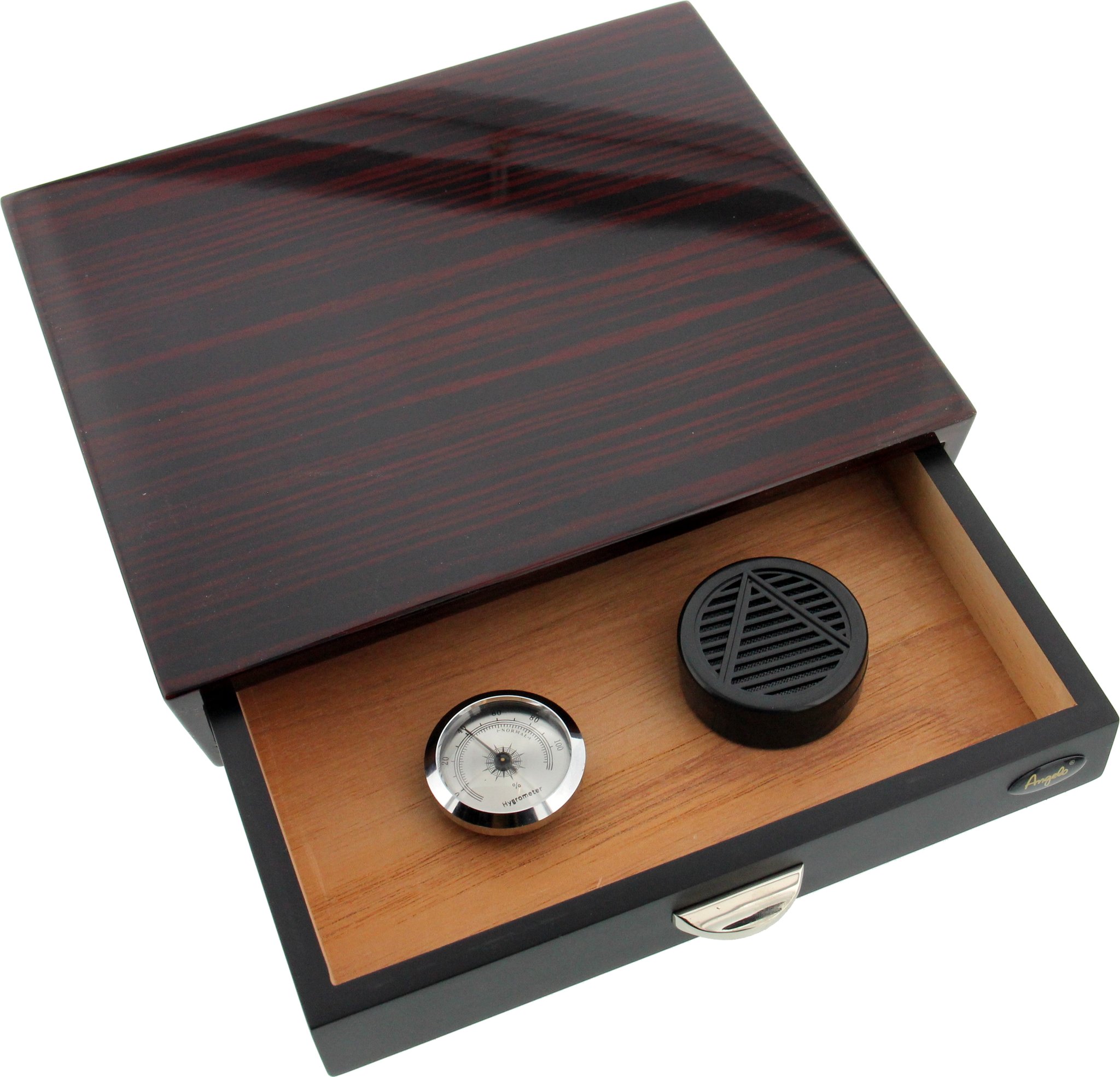 Angelo Zigarrenhumidor ebony mit Schublade Detailbild