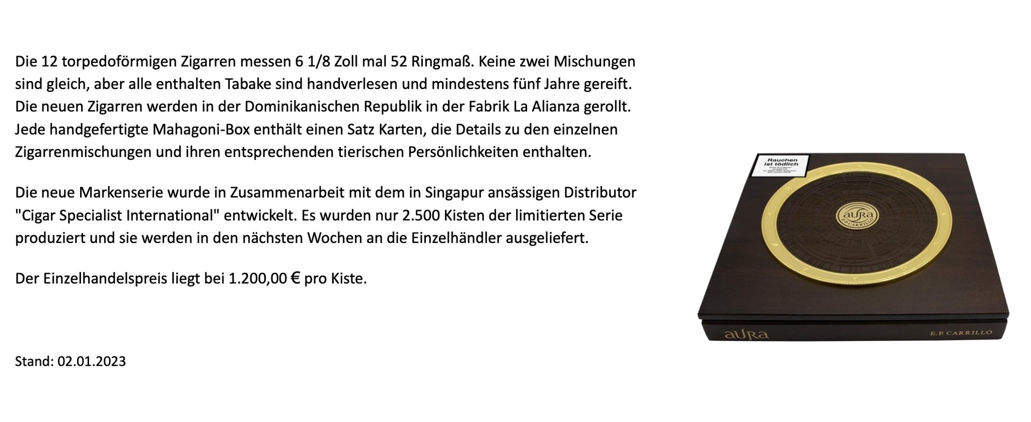 EPC Limited Editions Aura Shengxiao 12er Sampler Beschreibung