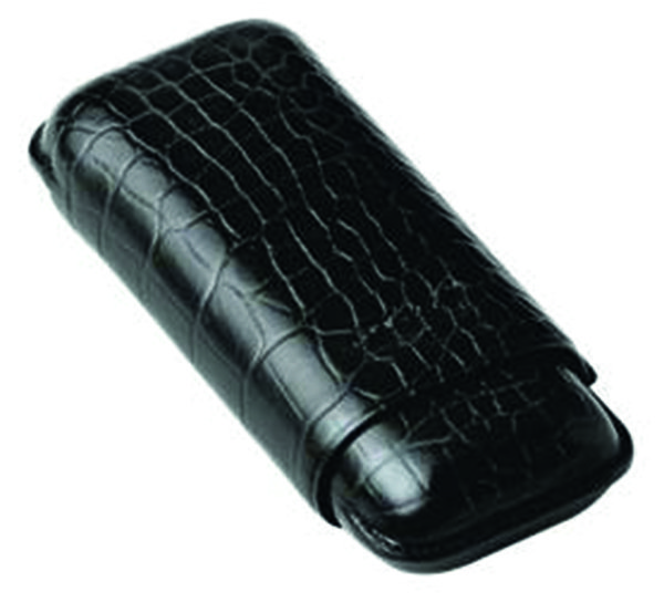 Davidoff Leder Zigarrenetui schwarz Krokodil R-2 (2658)