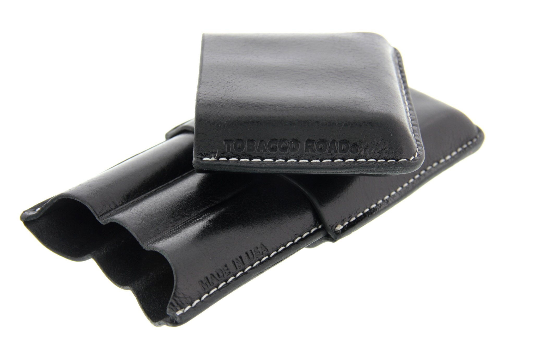 Tobacco Road Zigarrenetui schwarz 3er offen
