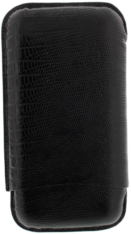 Martin Wess Premium Lederetui - Eidechse Black 3er Gigante Eidechse (570)