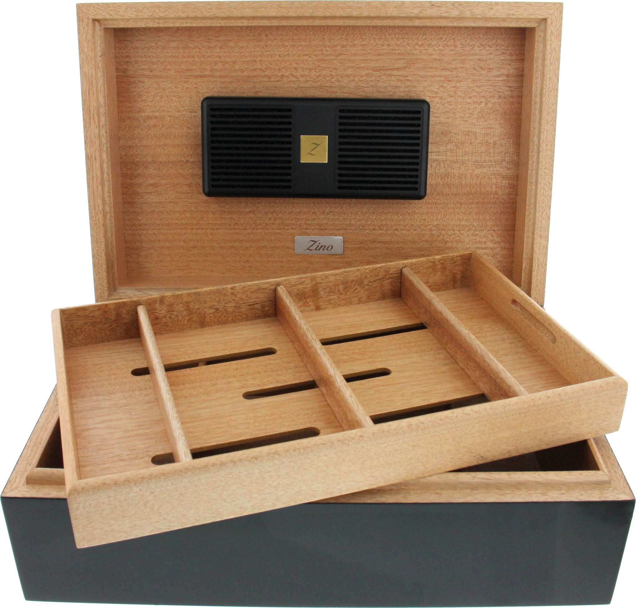 Zino Humidor LM Ayous grau-grün Lack schwarz (51000520) mit Tray