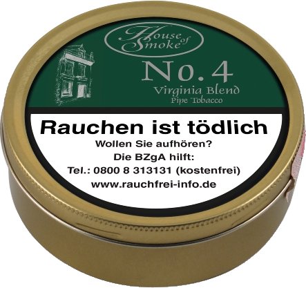House of Smoke Pfeifentabak No. 4 Virginia Blend 50g Dose (61502)