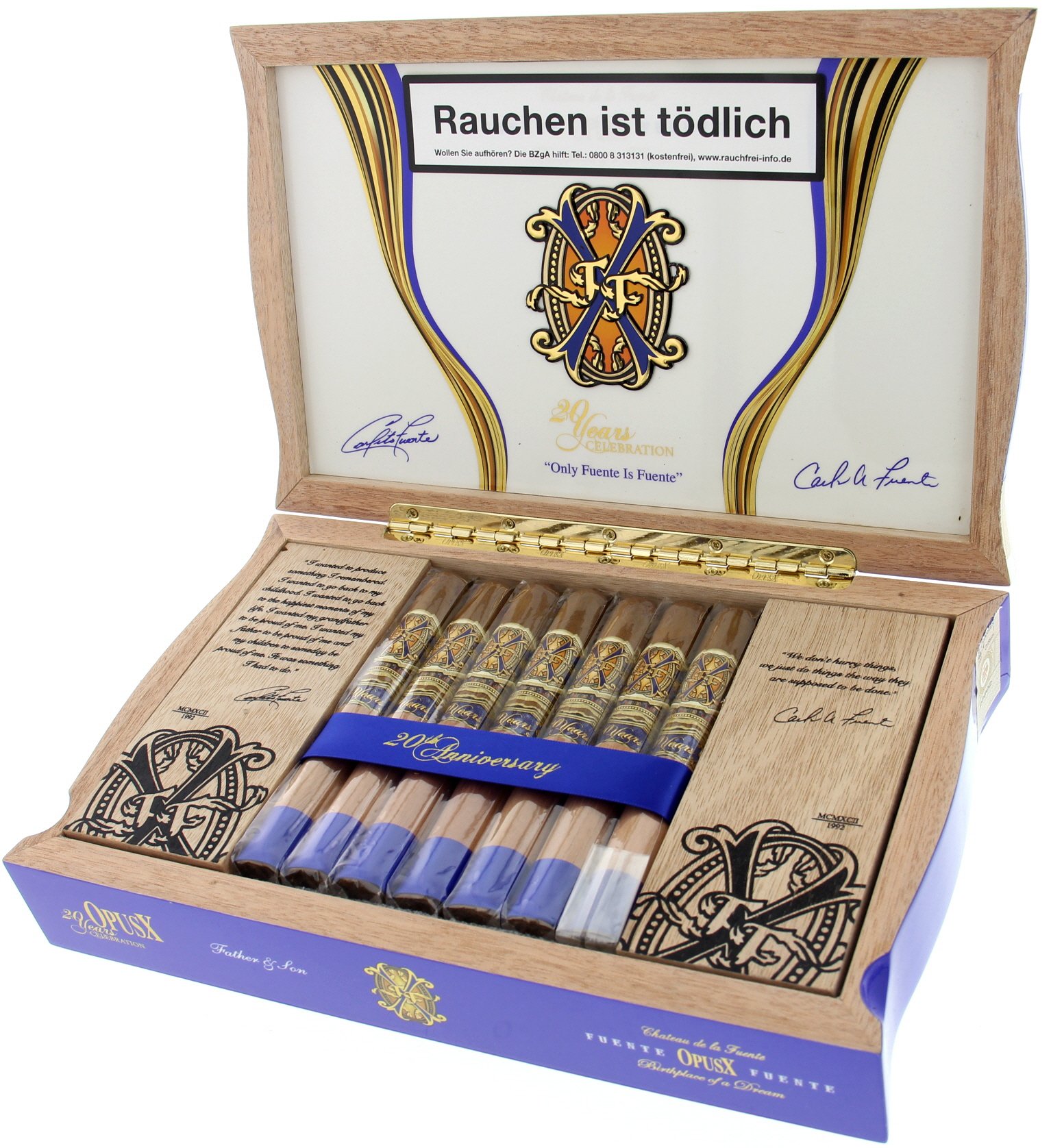 Arturo Fuente Opus X 20 Years Celebration Father & Son Kiste offen