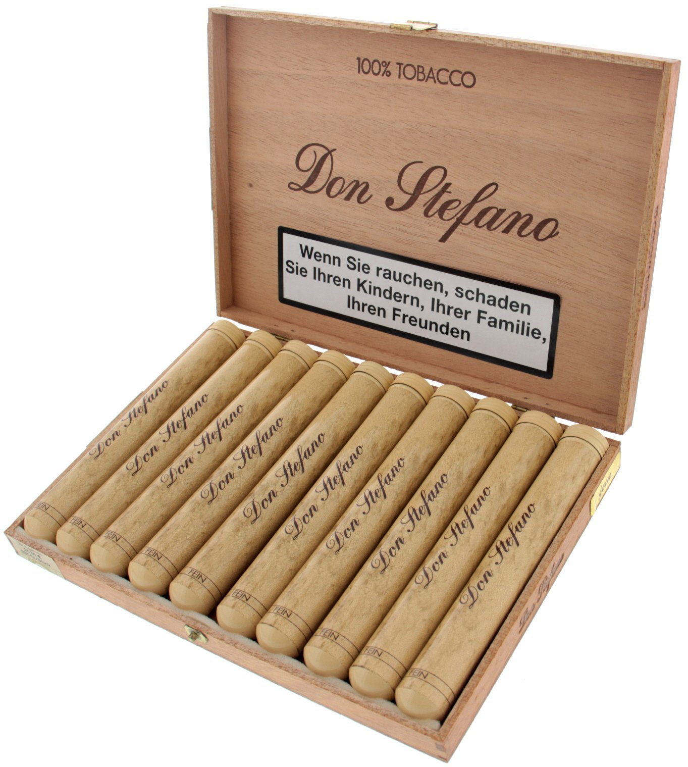 Don Stefano Corona Tubos Sumatra (fein) 10er Kiste offen