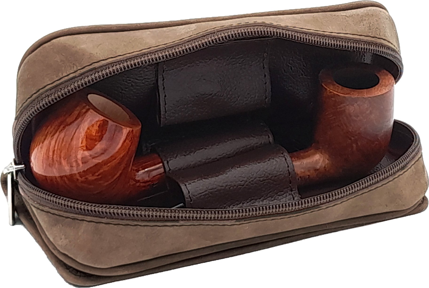 Guy Janot Pfeifentasche 2er Jägerleder (6620) offen
