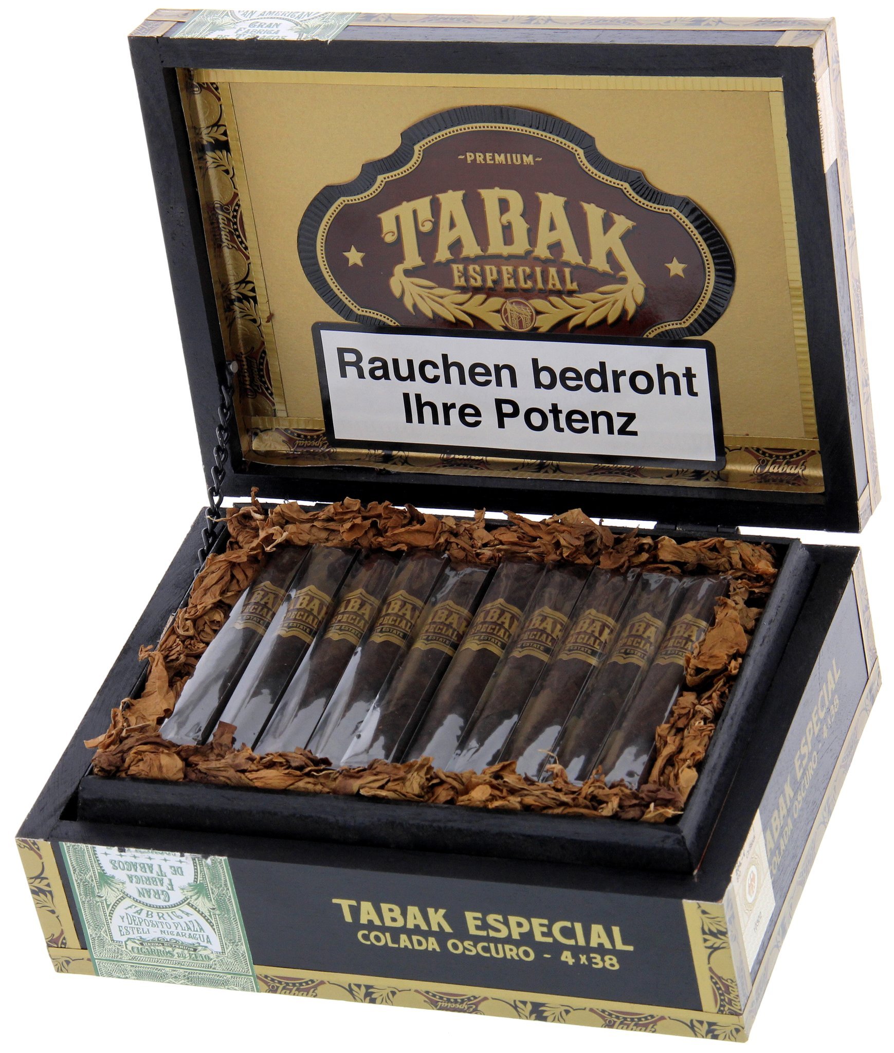 Drew Estate Tabak Especial Colada (Petit Corona) Oscuro Kiste offen