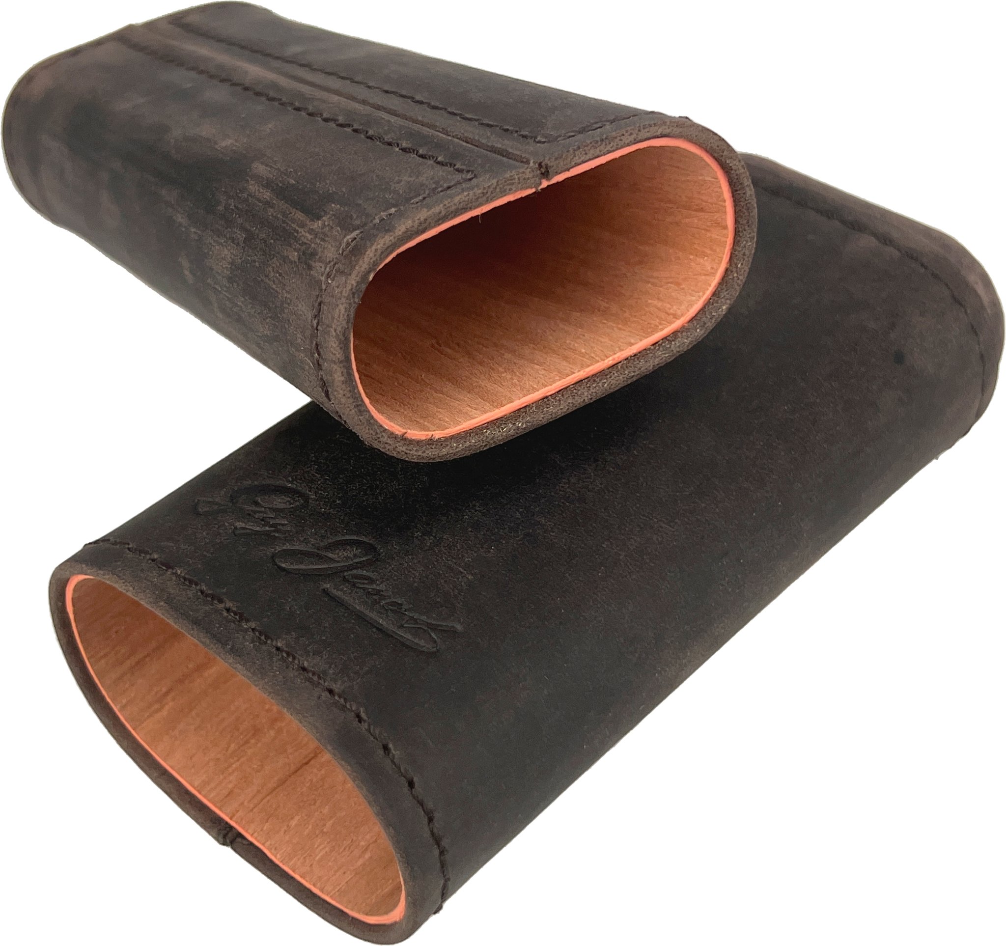 Guy Janot Zigarrenetui Jägerleder 2er Robusto mit Zedernholz (8611) offen