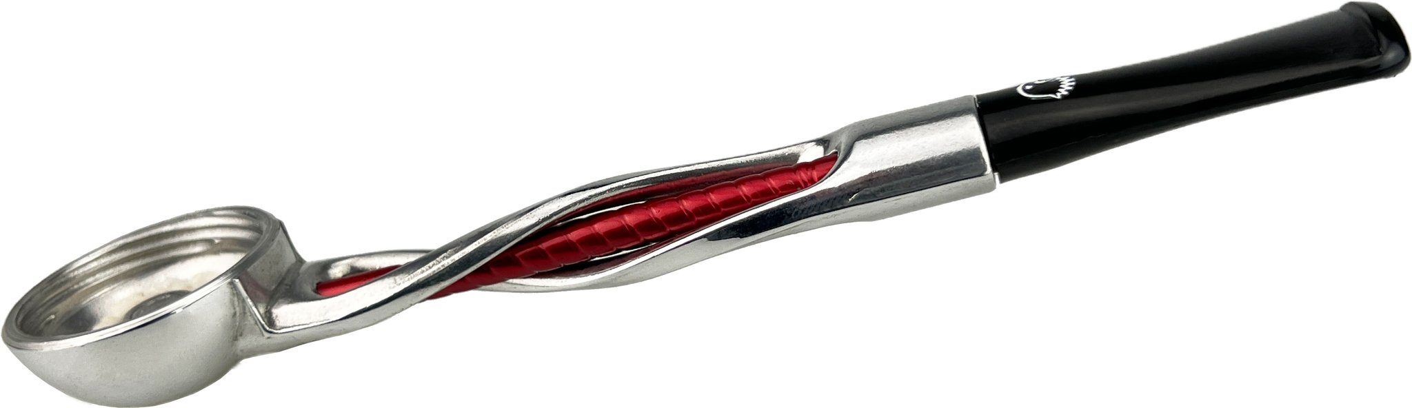 Falcon Pfeifen Systeme Unterteil gedreht silber/rot (352046) Limited Edition