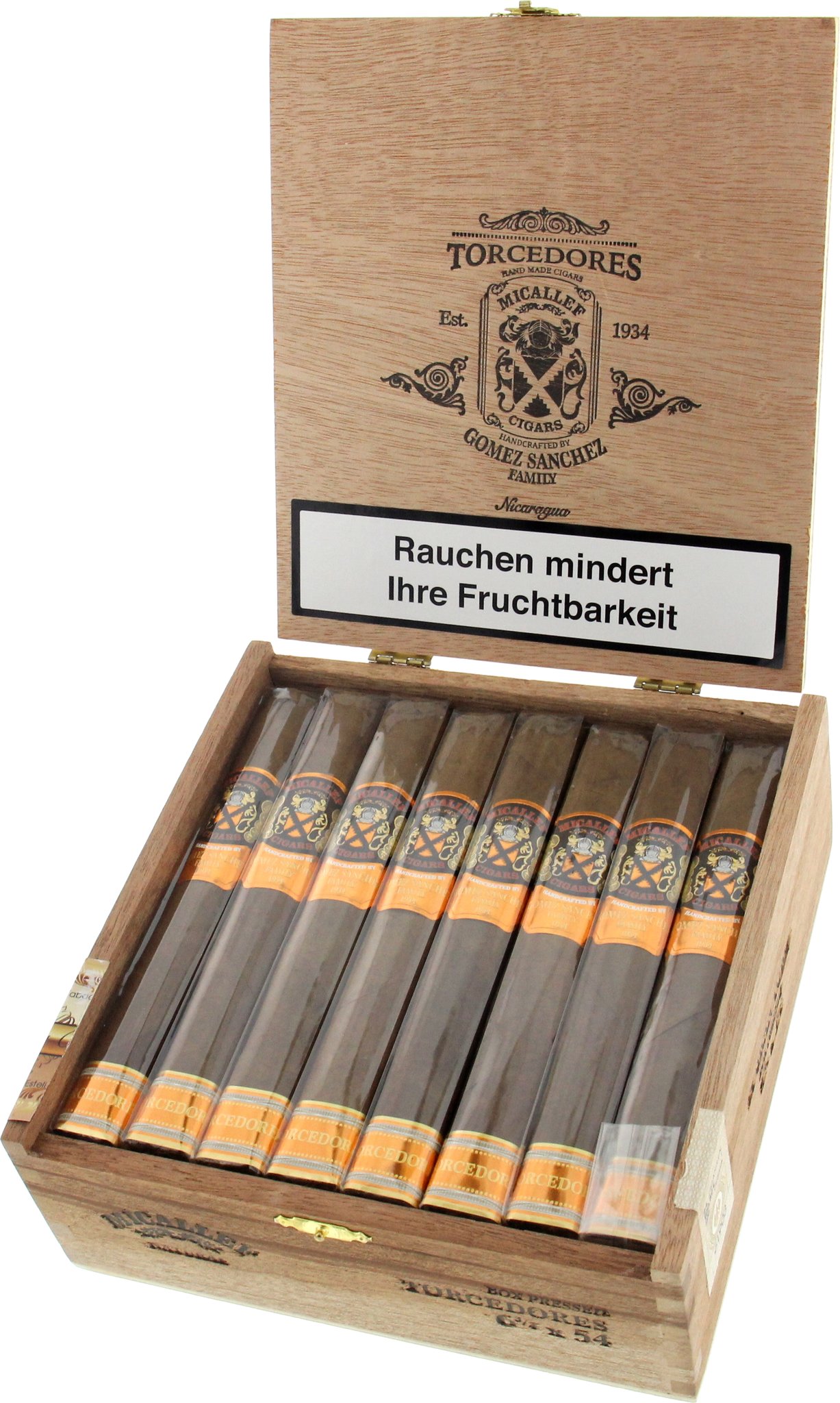 Micallef Zigarren Torcedores Churchill (Gran Toro) Kiste offen