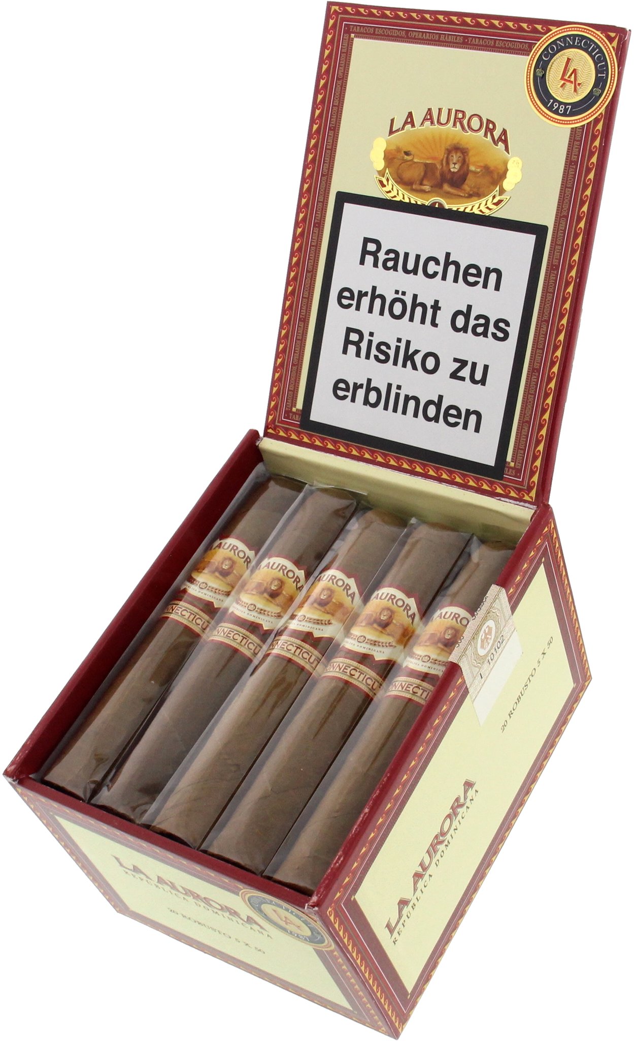 La Aurora Connecticut 1987 Robusto Kiste offen