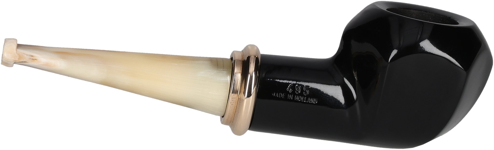 Black polish horn stem Modell 495_04