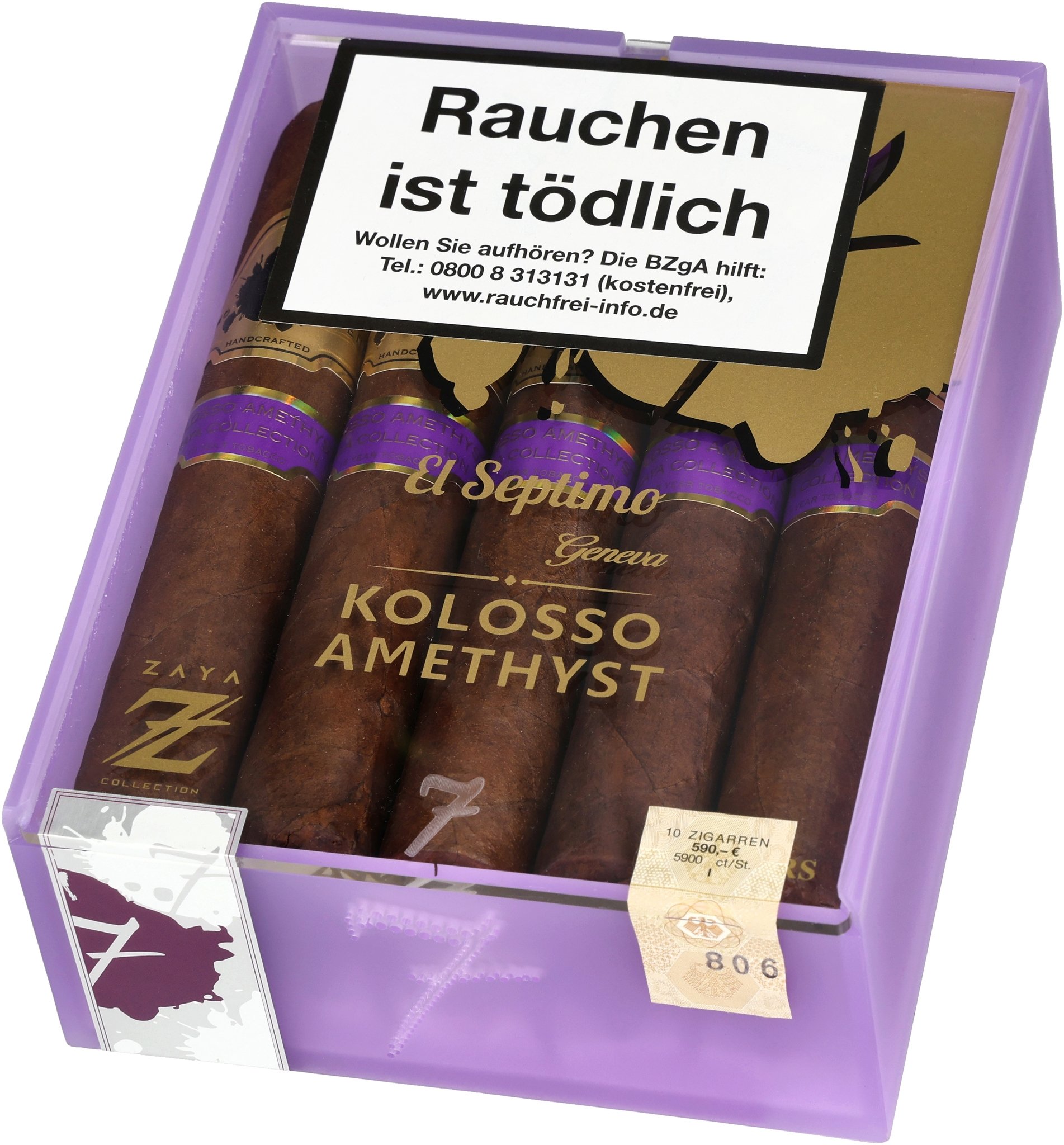 El Septimo Diamond Kolosso Amethyste (NEU) Kiste offen