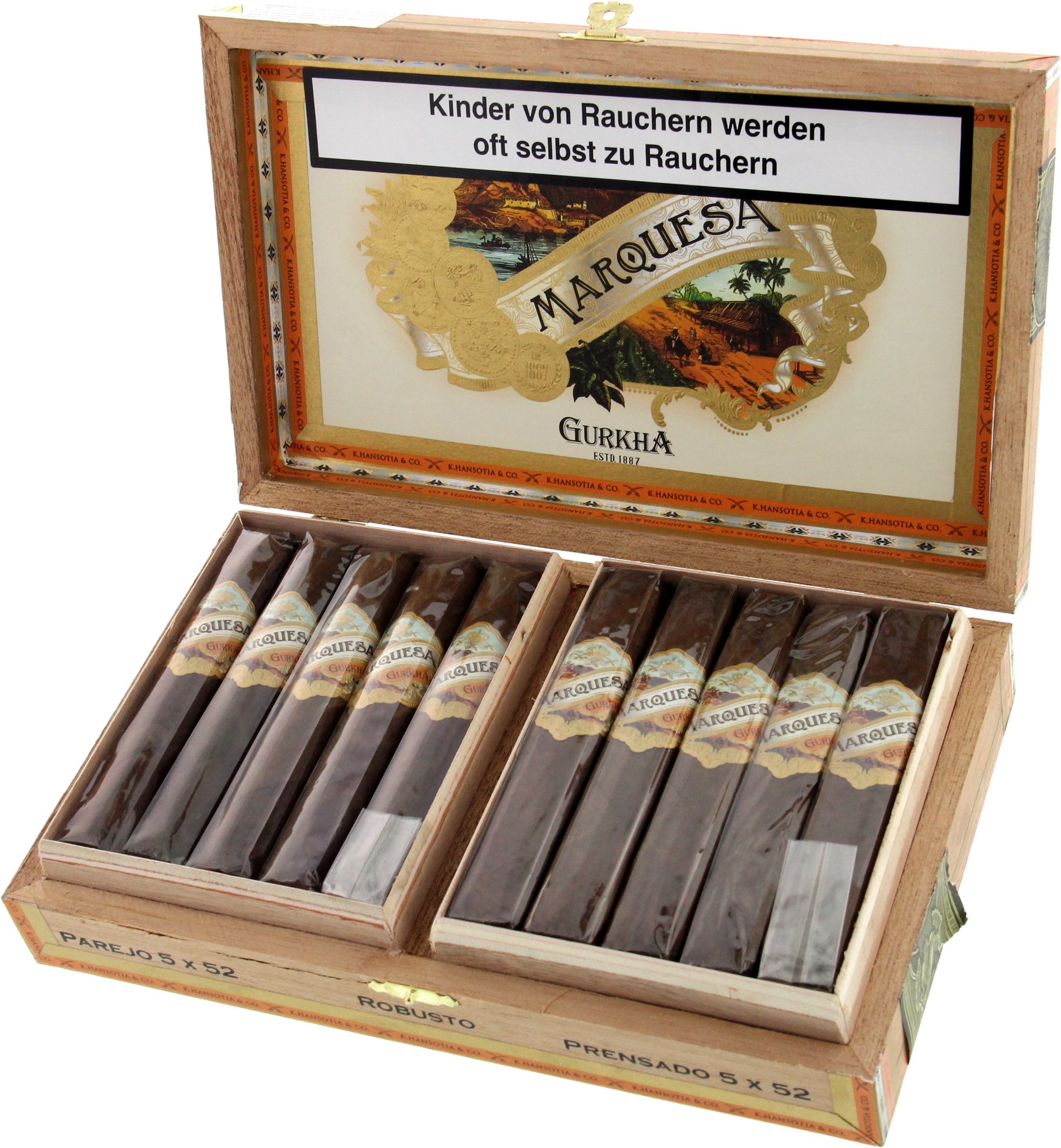 Gurkha Marquesa Robusto 5 x 52 Kiste offen