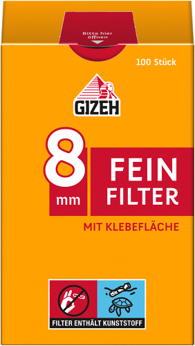 Gizeh Pfeifenfilter 8mm Fein-Filter (100 Stück) (106021)
