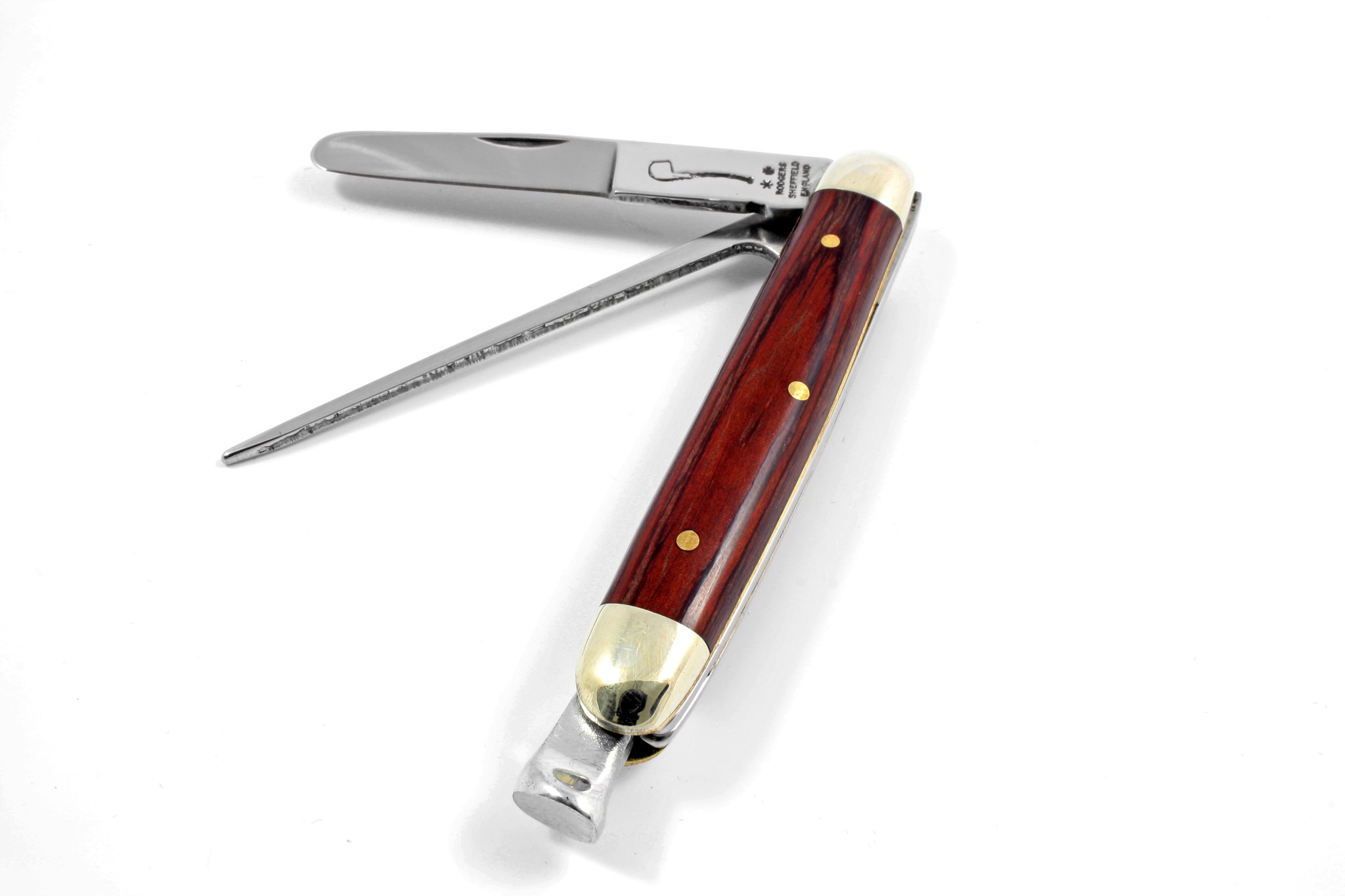 Rodgers Pfeifenstopfer und Messer burgundy (223LS) offen
