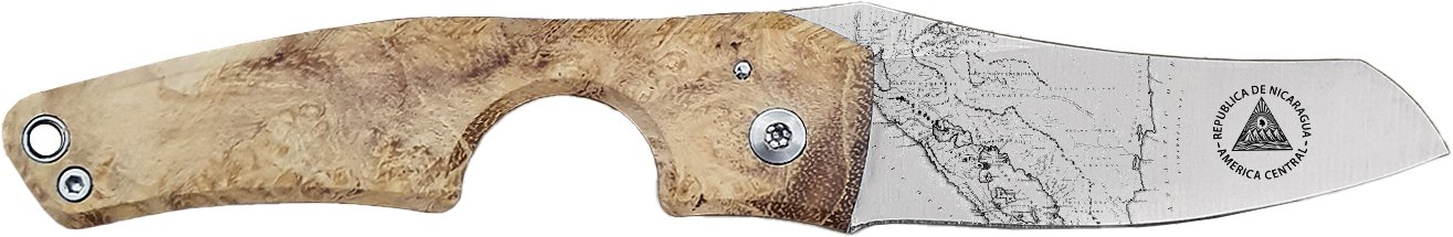 Les Fines Lames Zigarrenmesser Le Petit Compass Nicaragua Acacia Burl