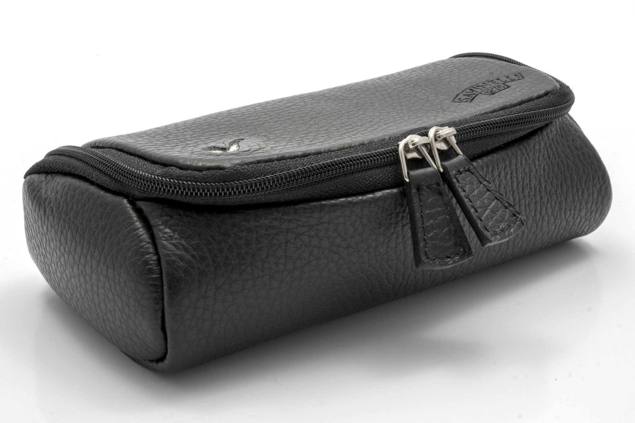 Savinelli Pfeifentasche 2er Pfeifentasche Rindleder schwarz Seitenansicht