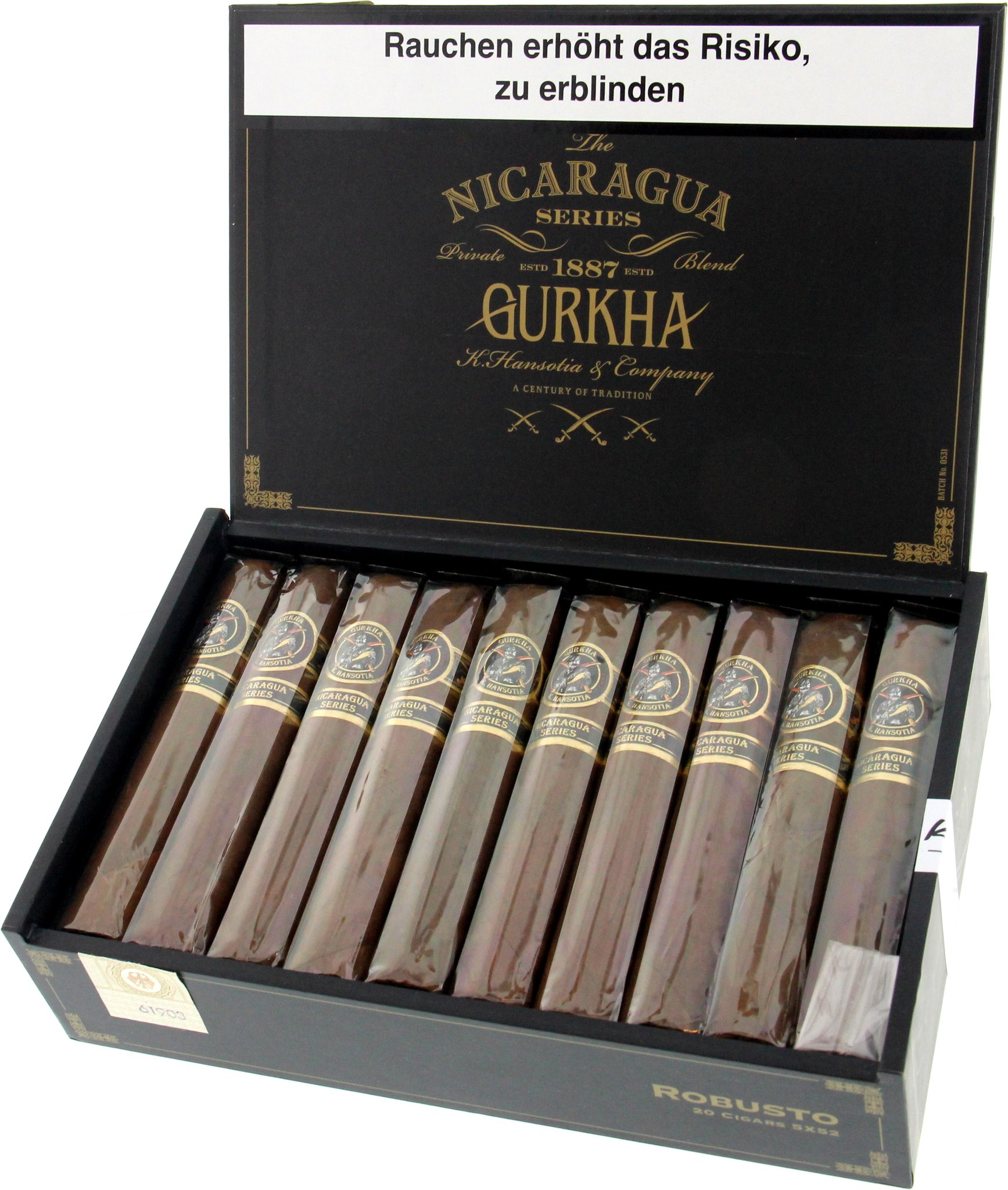 Gurkha Nicaragua Series Robusto Kiste offen