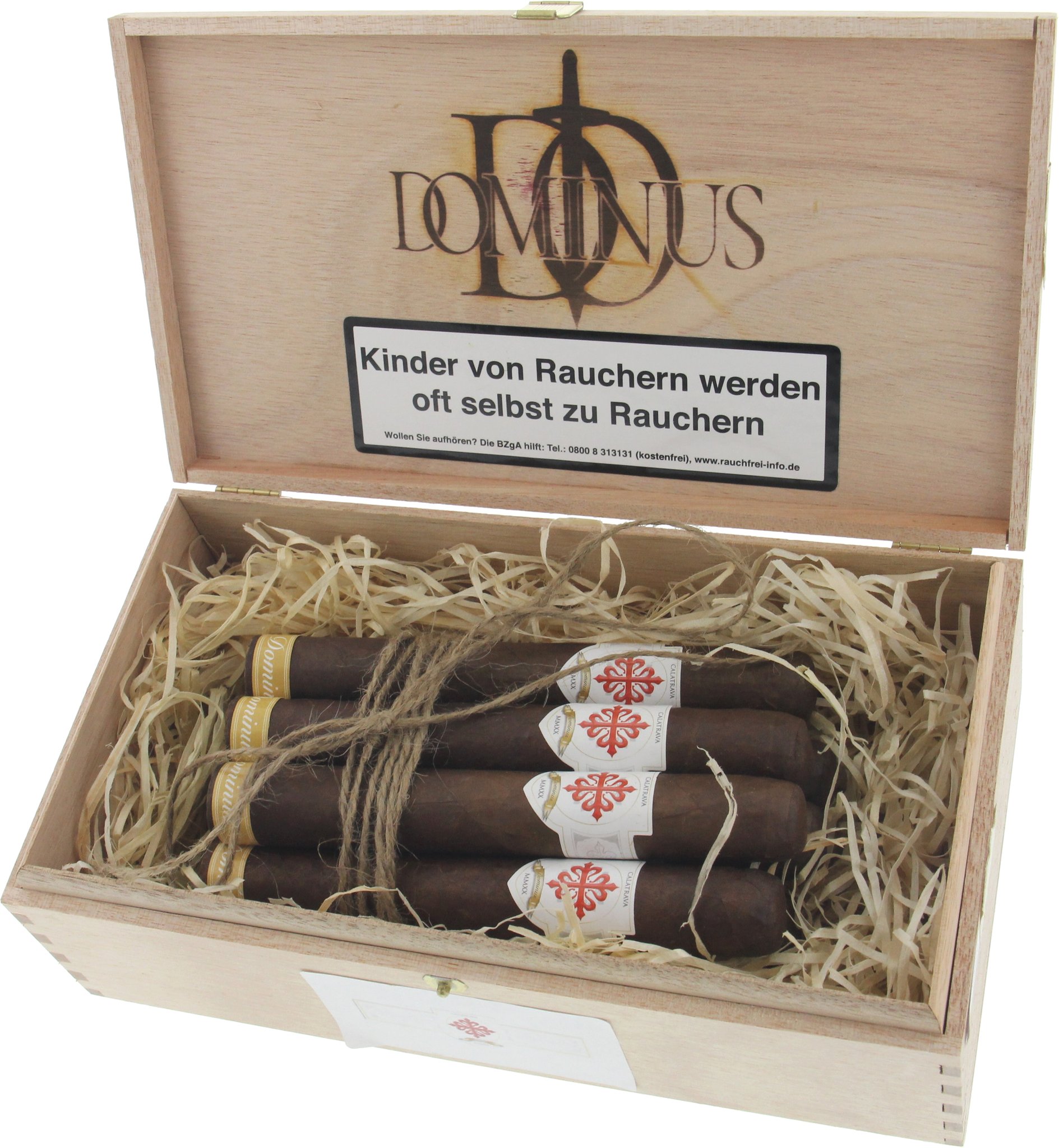 Dominus MMXX Calatravakreuz (Montezuma Extra MCGEEL) Kiste offen