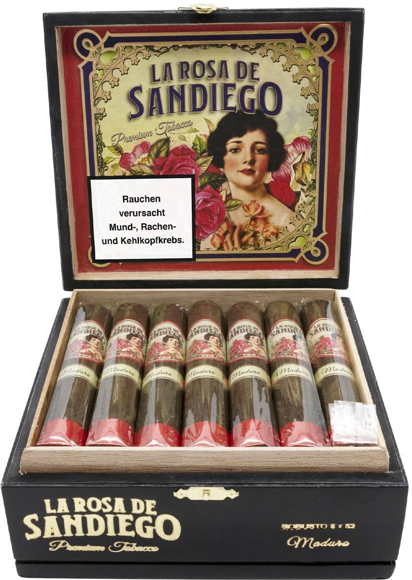 La Rosa de Sandiego Maduro Robusto N Kiste offen