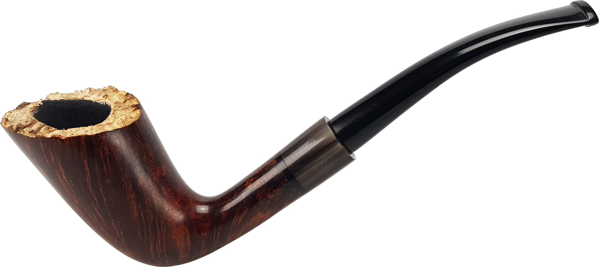Bruno Nuttens Freehand Pfeifen Bent mit Hornapplikation (Nr. 11978)