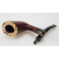 Bruno Nuttens Freehand Pfeifen Bent mit Hornapplikation (Nr. 11978) Detailbild 6