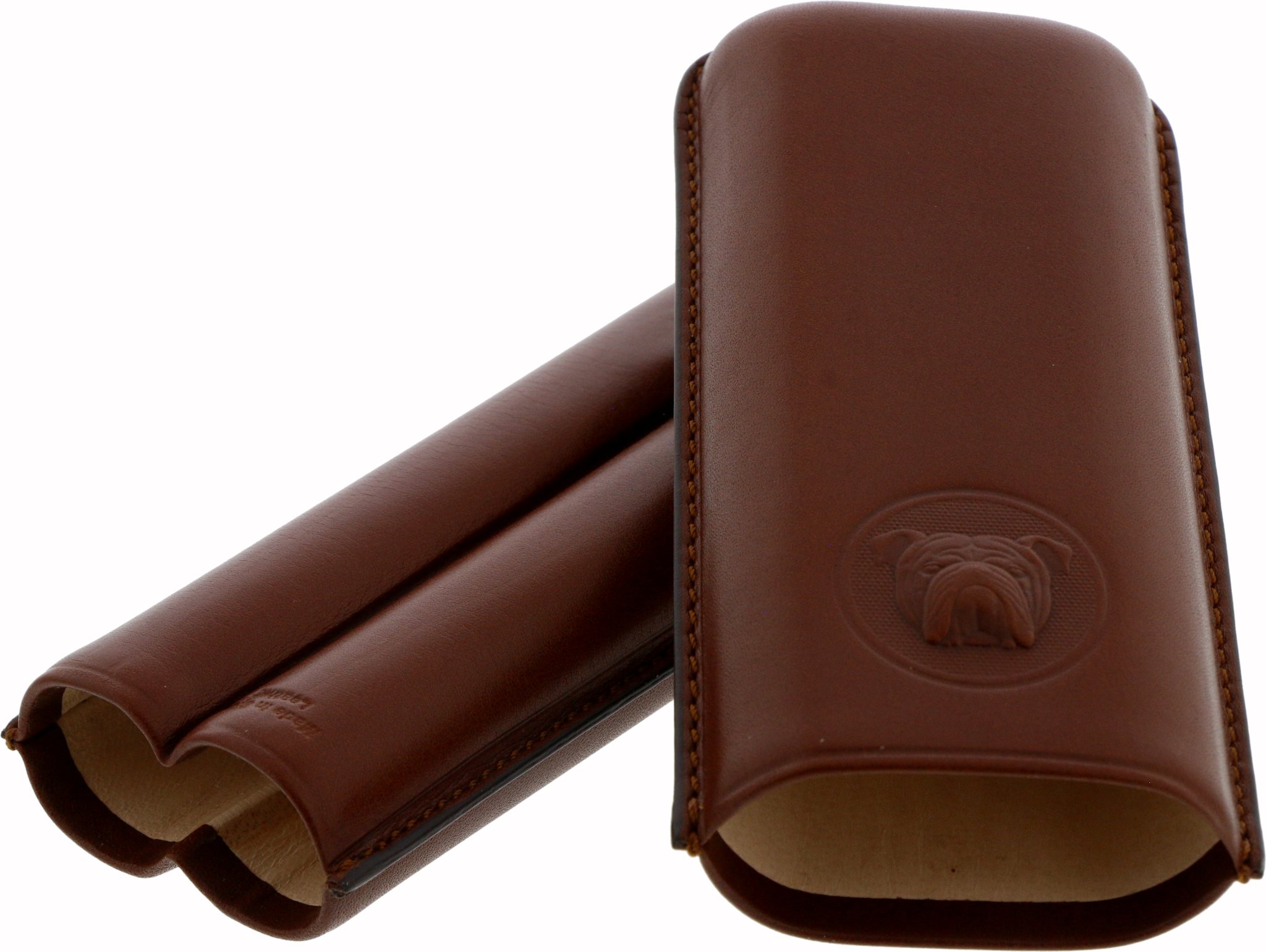 Dunhill The White Spot Bulldog Zigarren Etui Brown 2er Corona Extra (2F) (DUPA3022B)