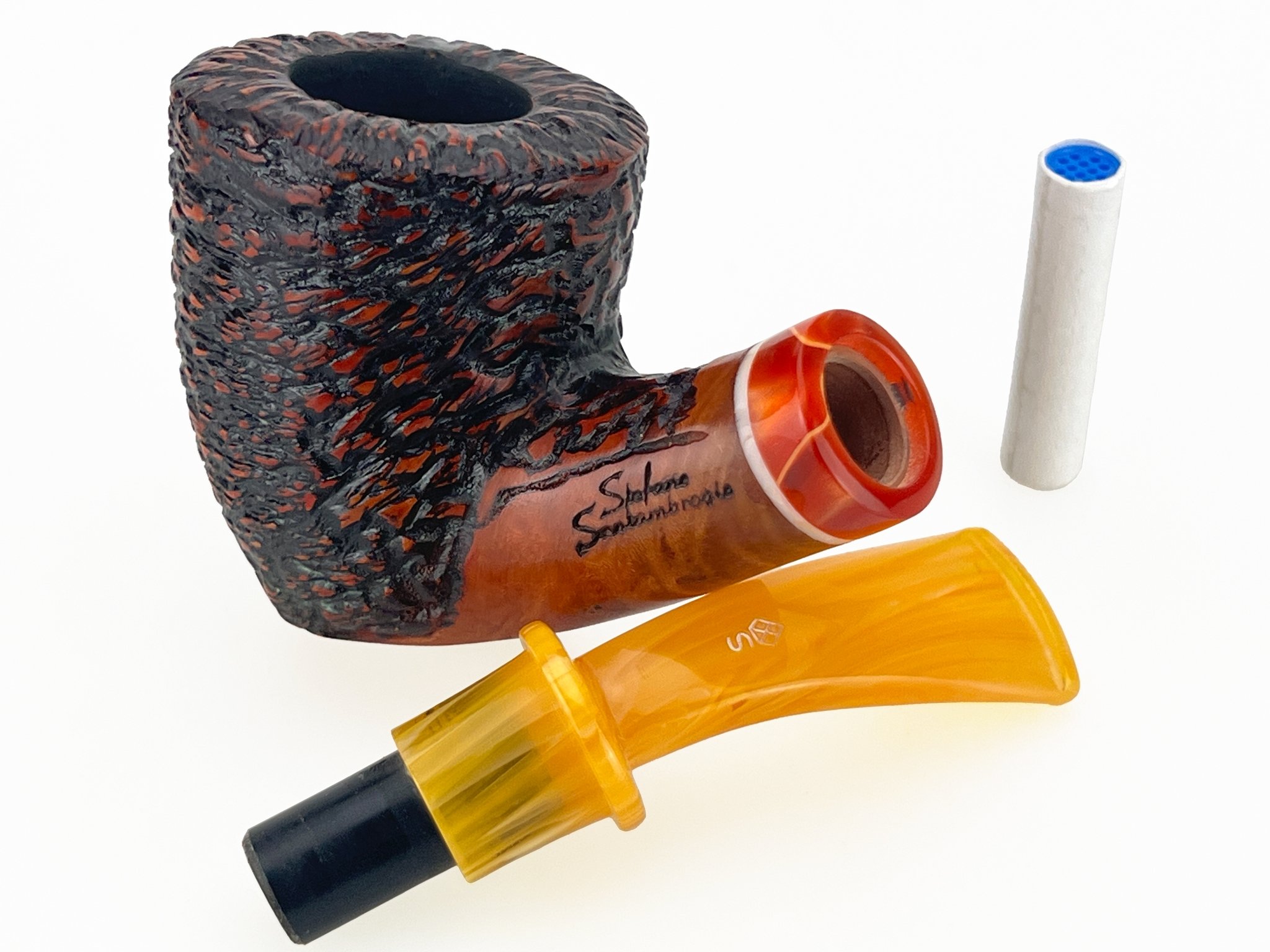 Stefano Santambrogio Pfeifen Rustic medium (interne Nr. 379) Detailbild 4