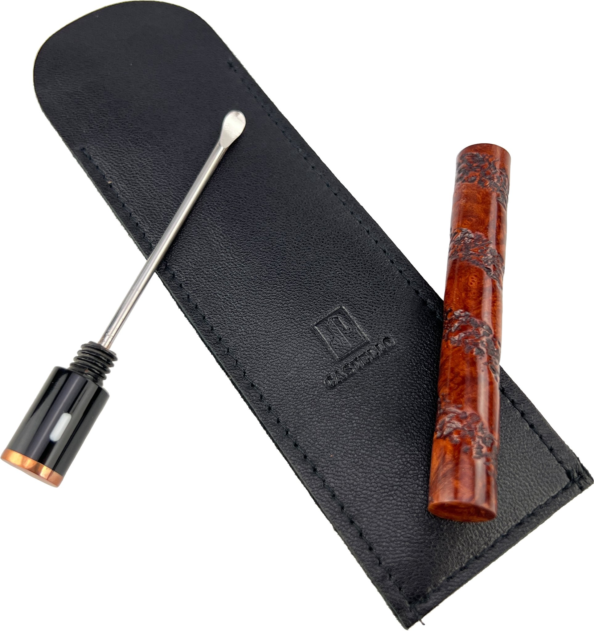 Castello Pfeifenstopfer braun schwarz Messing Detailbild