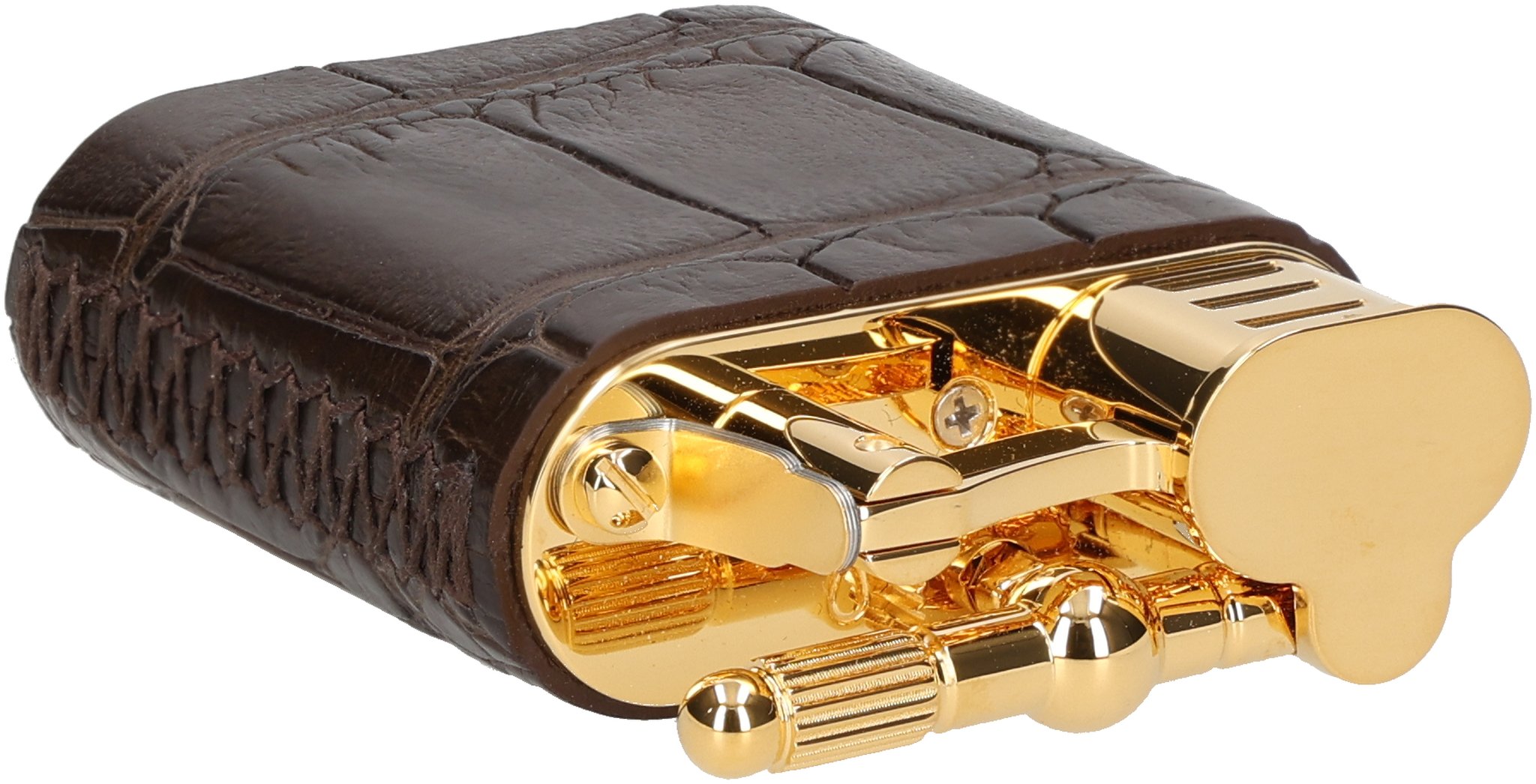 Aligator Gold Plated brown liegend 1