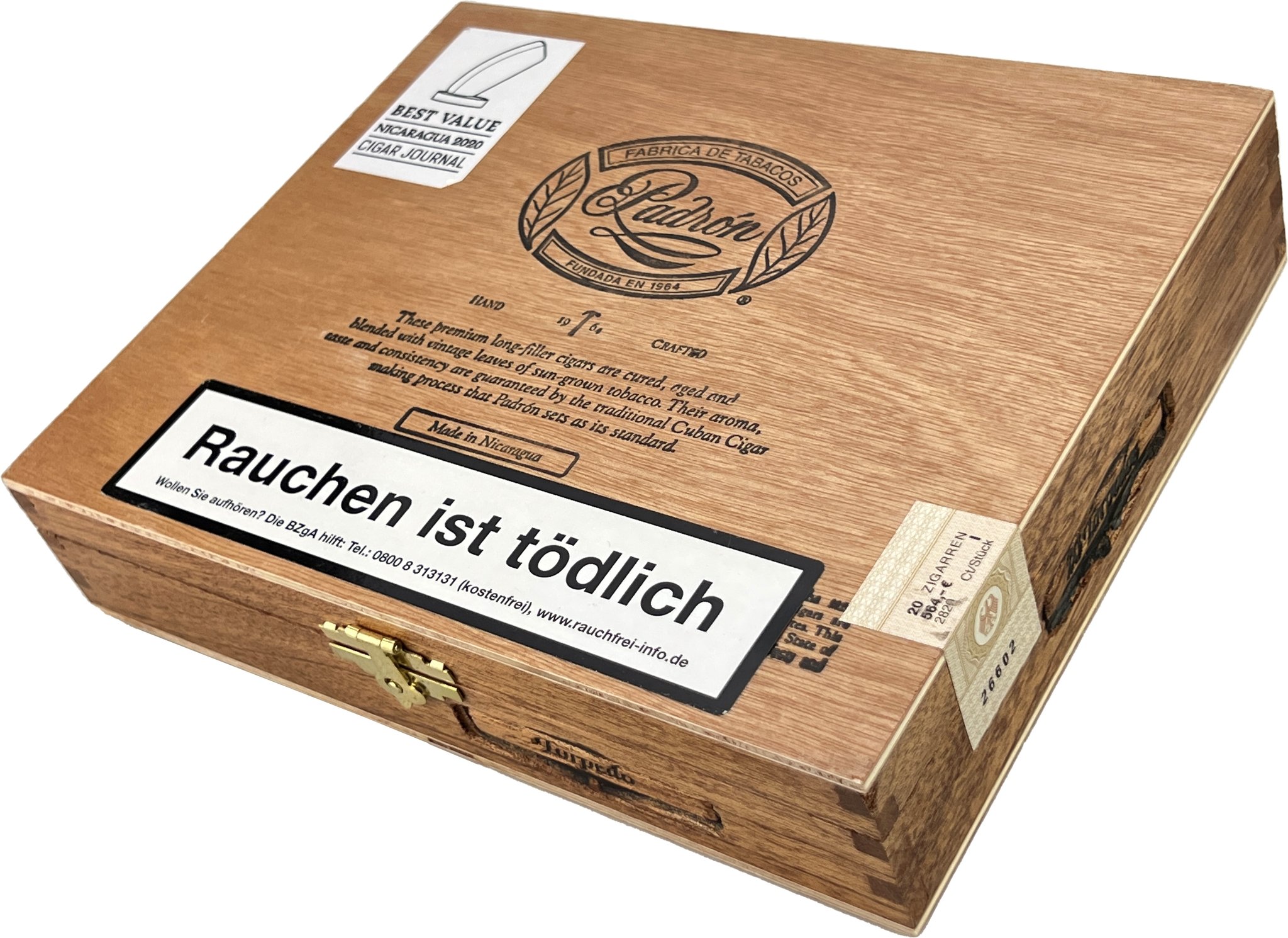 Padron 1964 Anniversario Torpedo NATURAL Kiste