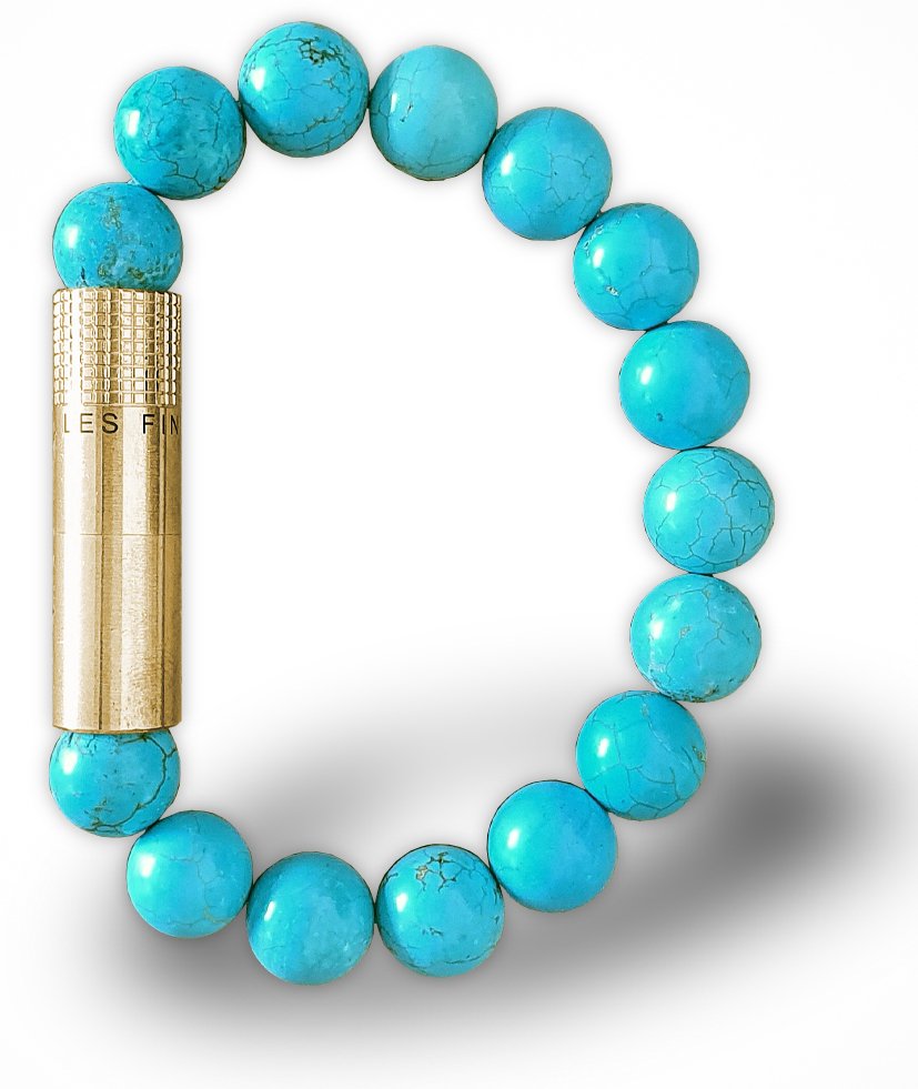Les Fines Lames Bracelets Solo Brass Turquoise M
