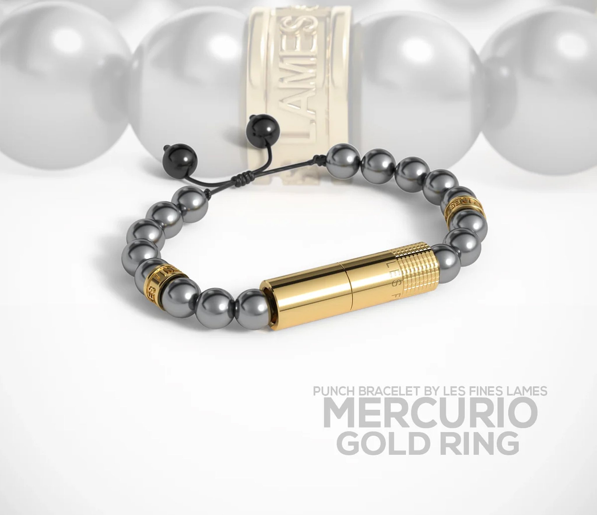 Les Fines Lames Punch Bracelets Mercurio Gold Ring_02
