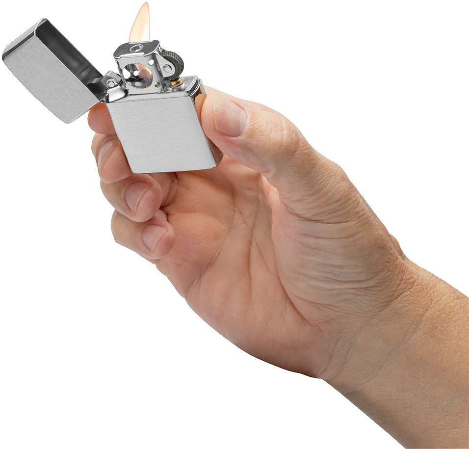 Zippo Pfeifenfeuerzeuge chrom gebürstet (254500) Flamme