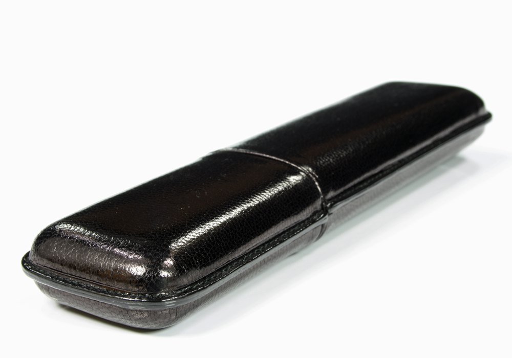 Martin Wess Churchill Lederetui Kollektion 2er Ziege schwarz (591) (10554) liegend