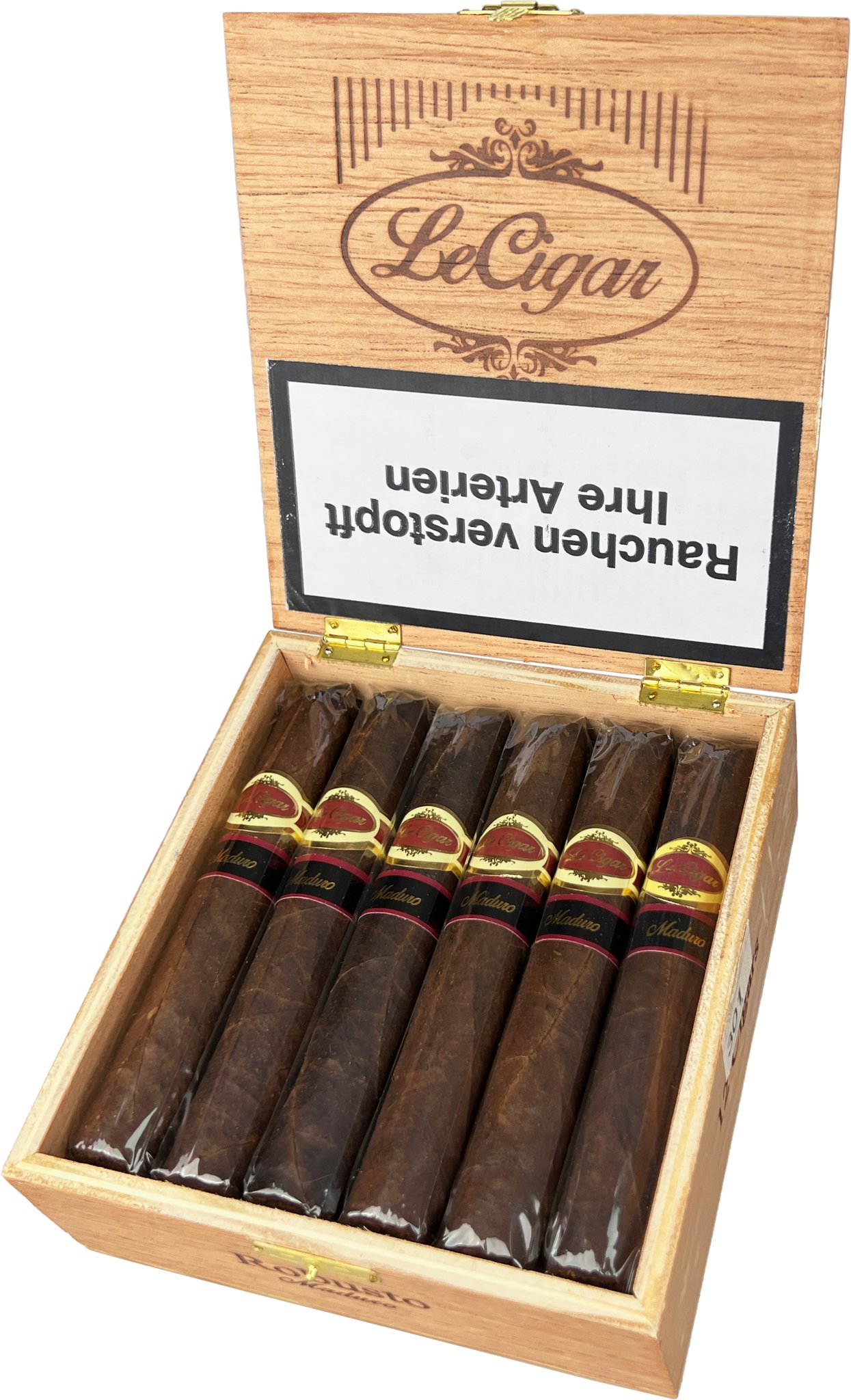 Le Cigar Robusto Maduro Kiste offen