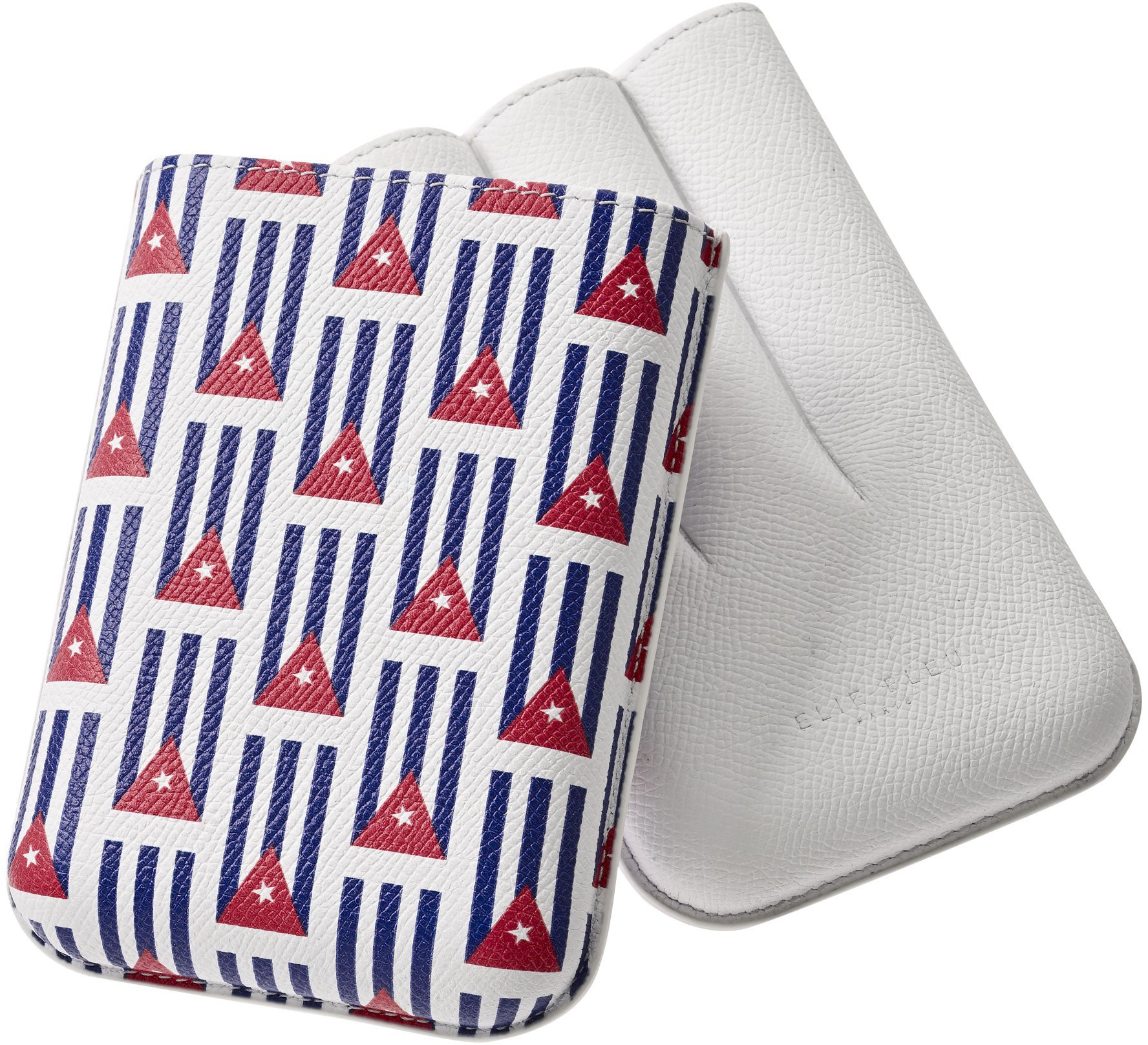 Elie Bleu Lederetui Small Cuba Flag für 3 Zigarren offen