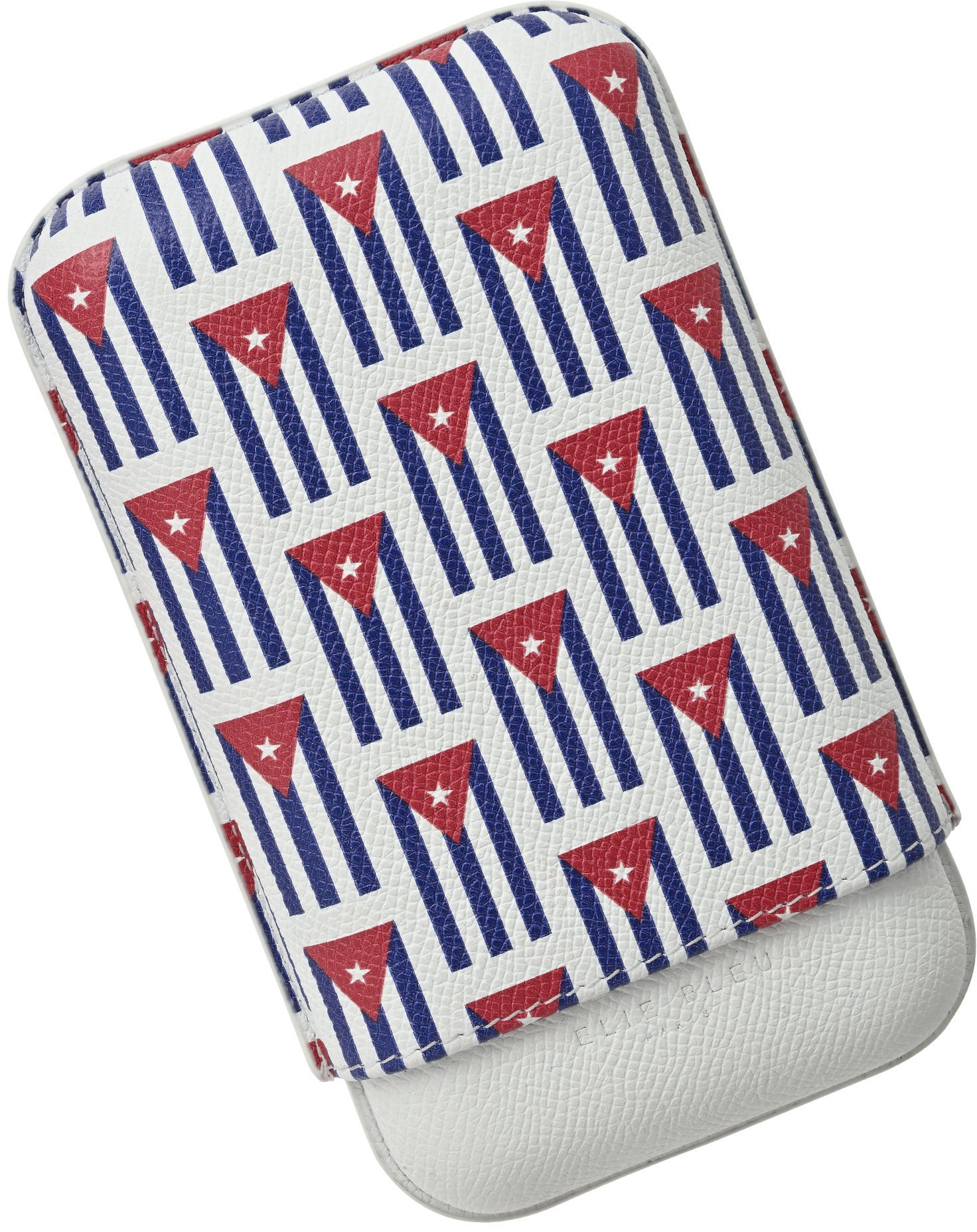 Elie Bleu Lederetui Small Cuba Flag für 3 Zigarren