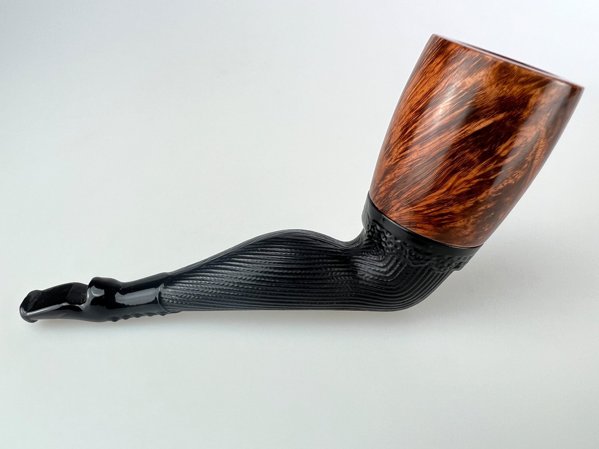 Old German Clay Pipes das Legendäre Frauenbein glatt mit Wechselkopf (interne Nr. 3)