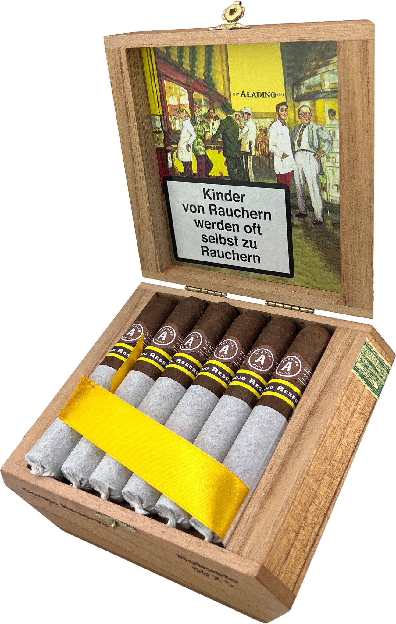 Aladino JRE Tobacco Corojo Reserva Robusto Kiste offen