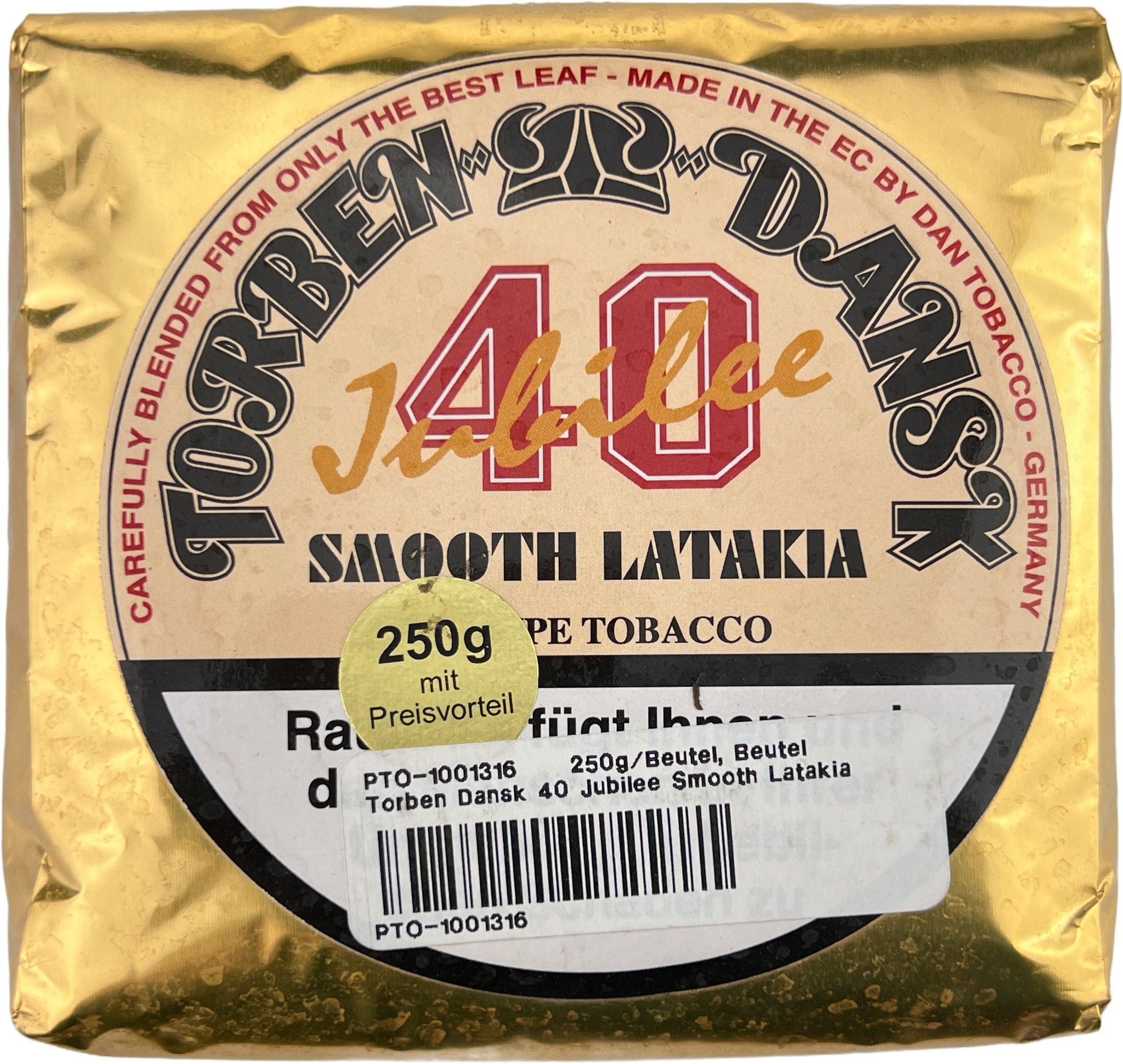Dan Tobacco Torben Dansk 40 Jubilee Smooth Latakia 250g Pouch