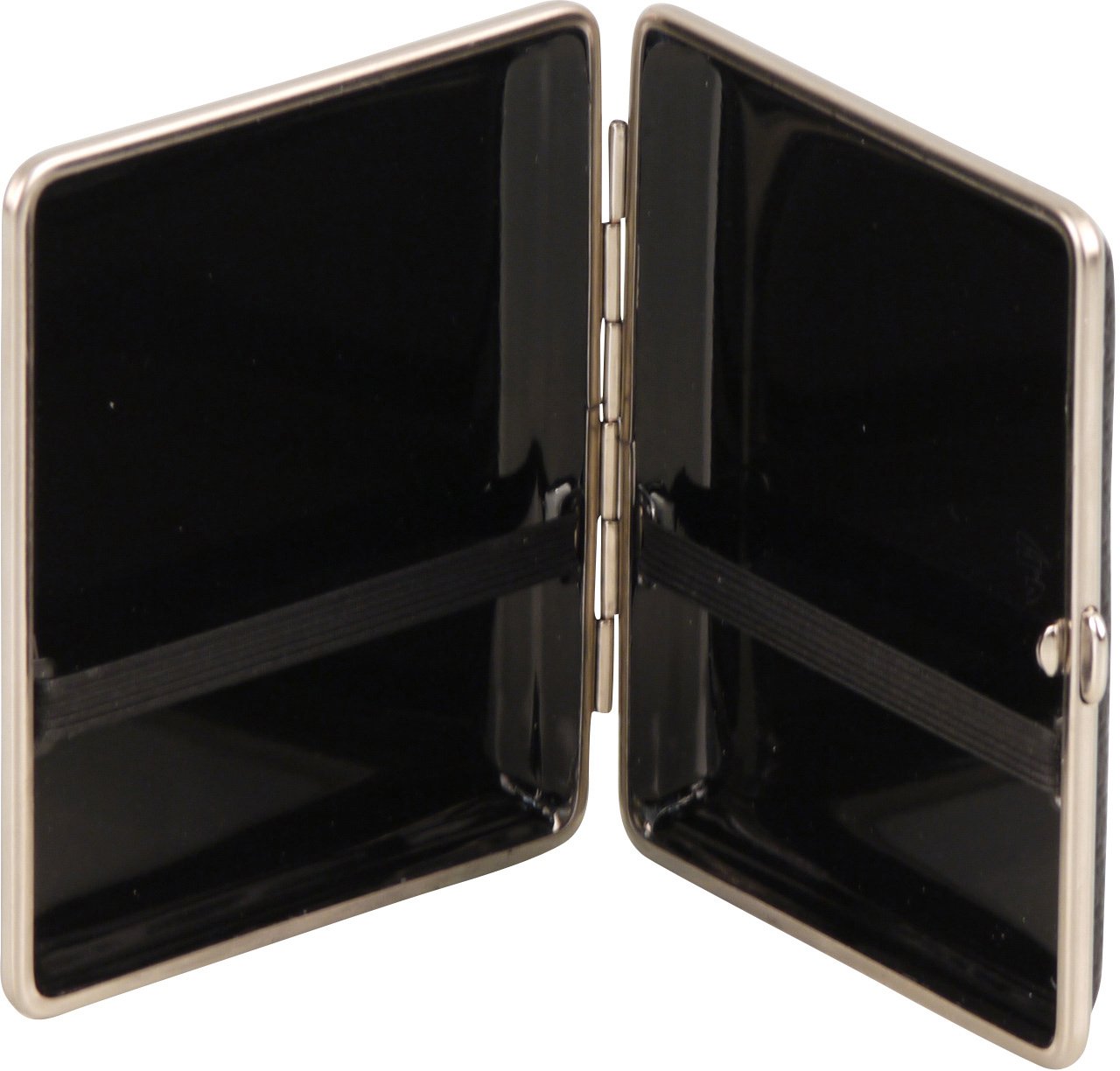 Classic Zigarilloetui 18er vom Hofe Leder Carbonoptik schwarz Rahmen nickel (605701)