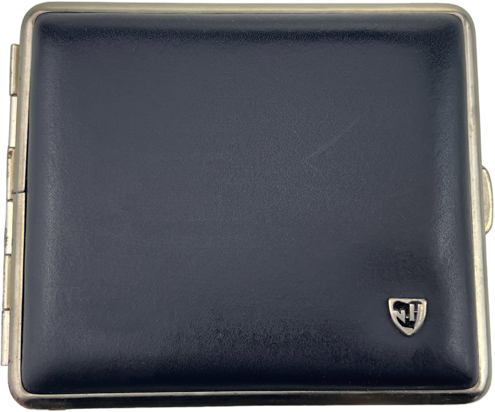 Hofe Manufaktur Zigarilloetui 18er Soft-Leder nachtblau Rahmen nickel (605609)