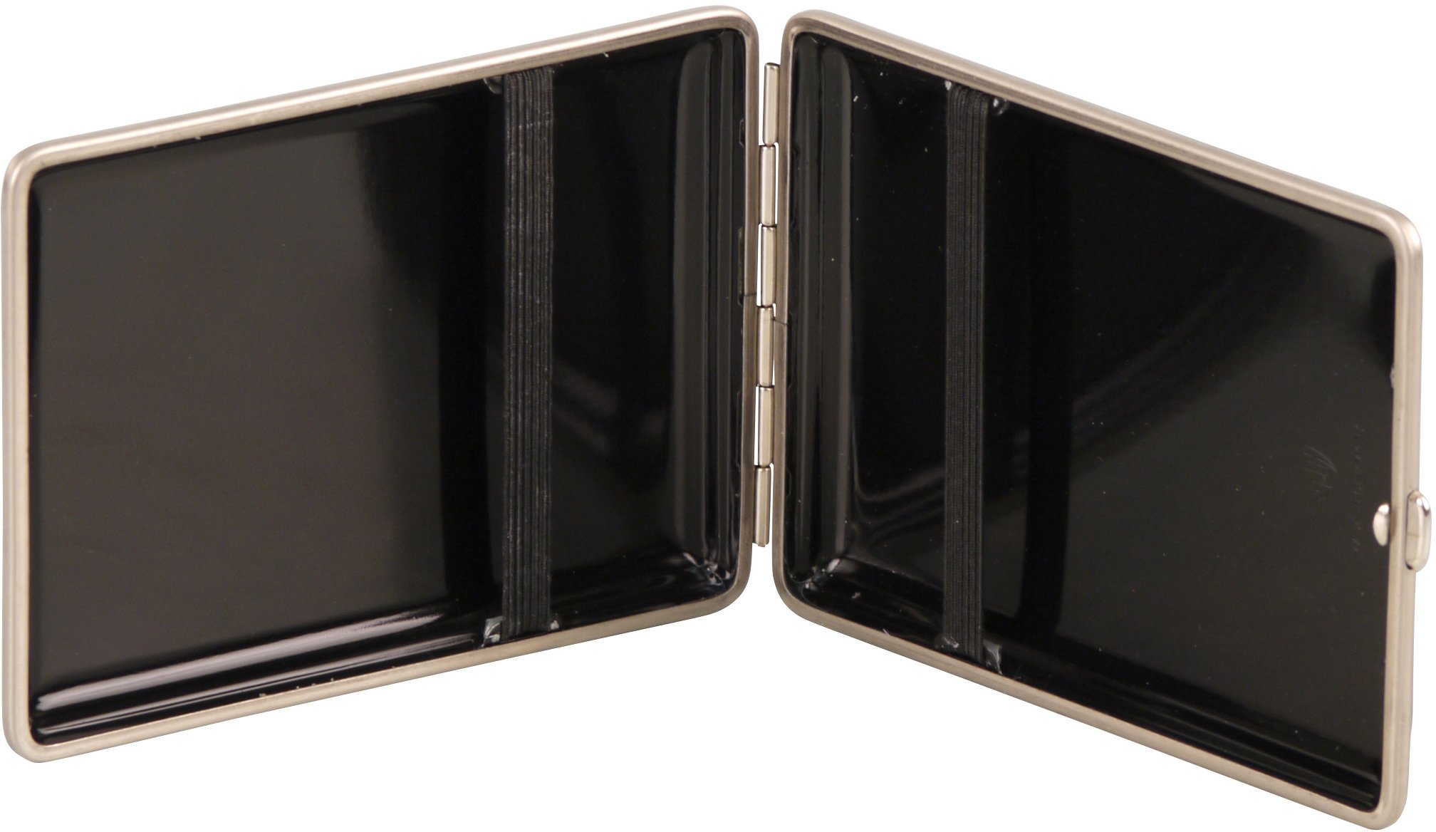 vom Hofe Manufaktur Zigarilloetui 18er Soft-Leder schwarz Rahmen nickel (612941)