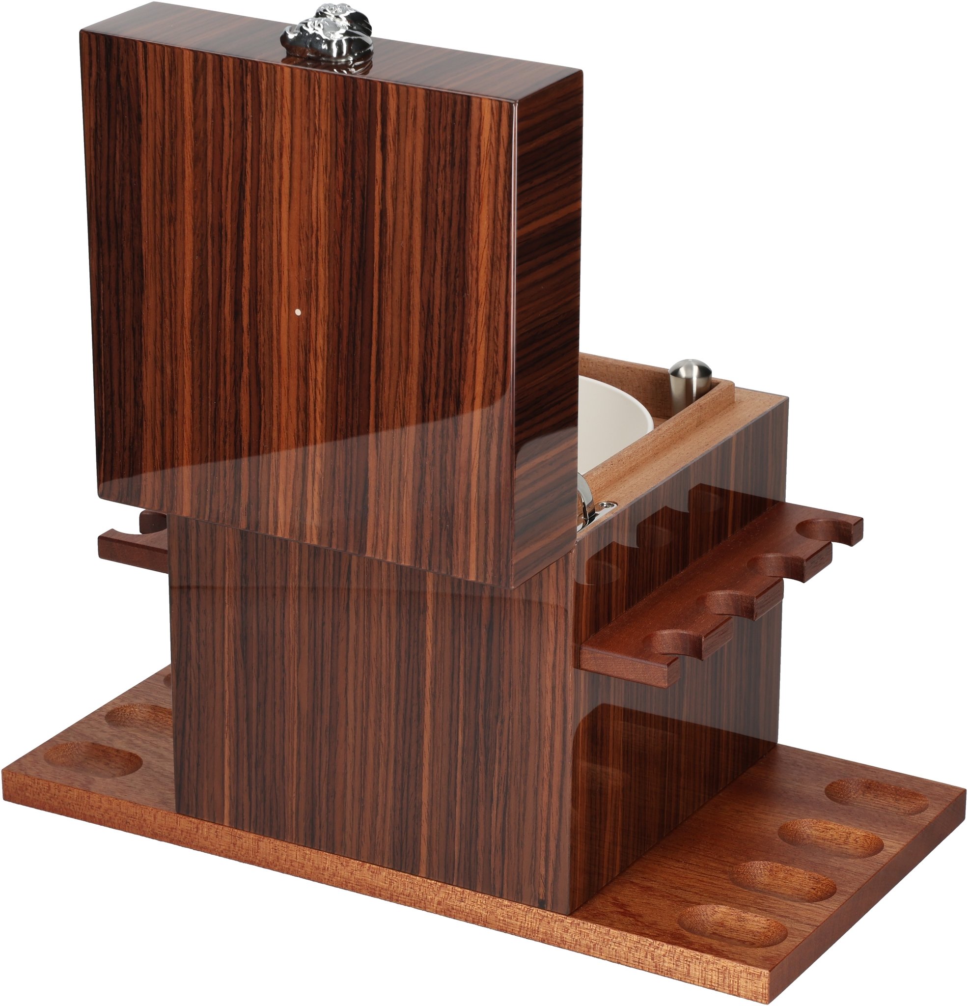 Bulldog Pipe Caddy Palisander back open